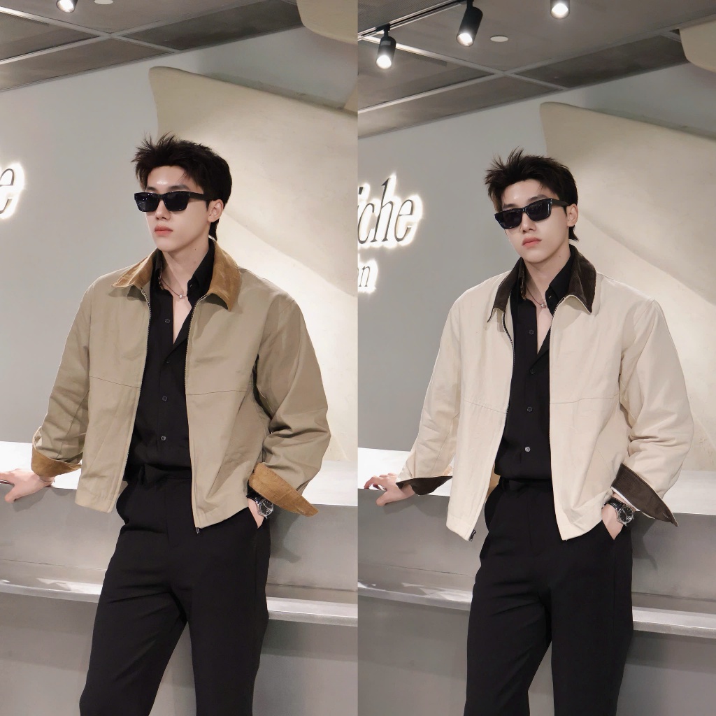 Boxy Crop The Jacket Club Khaki Canvas Jacket