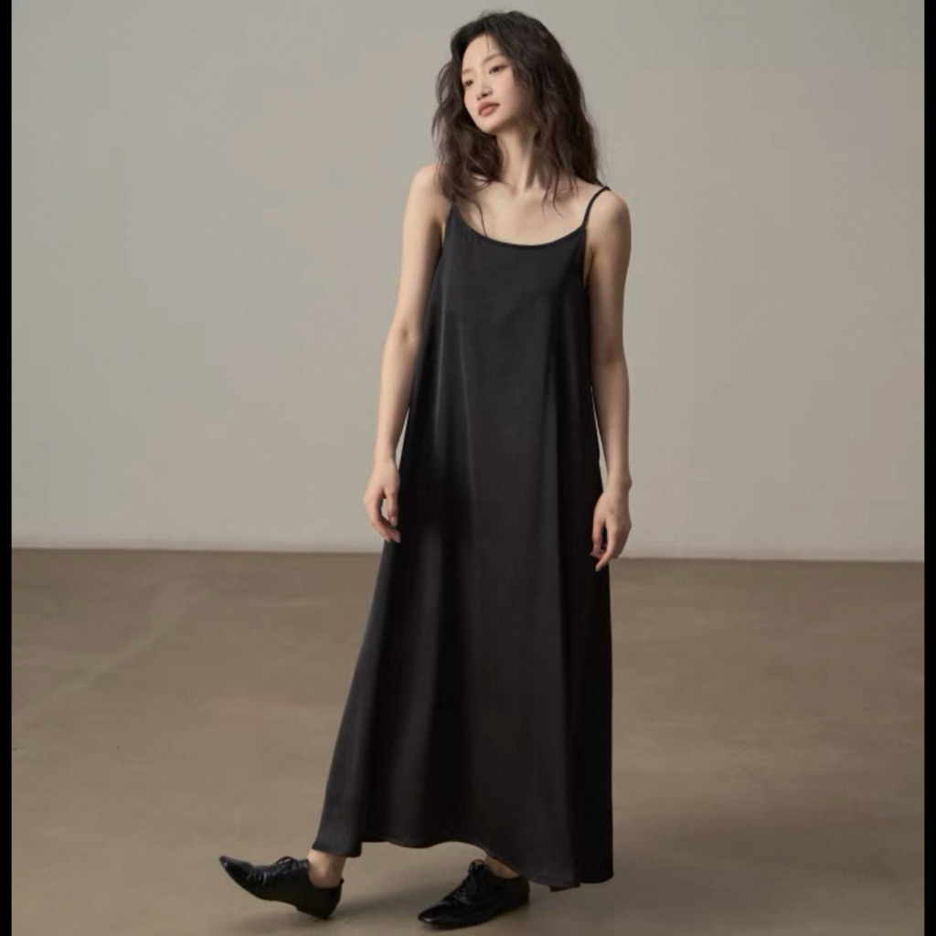 ใหม่ ผ่านแท็กใหม่ ของเหลวของพื้นฐานสีดําชุดสองชิ้นที่มีร่องเลดี้คอเวทต์กวาดล้างชุดยาวพรรคชุดกระท่อมน