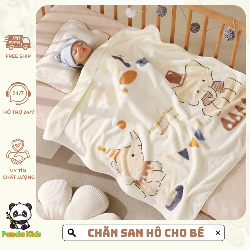 [มาใหม่] ผ้าห่มขนแกะปะการัง Panda Kids ขนาด 80x80cm - HT818