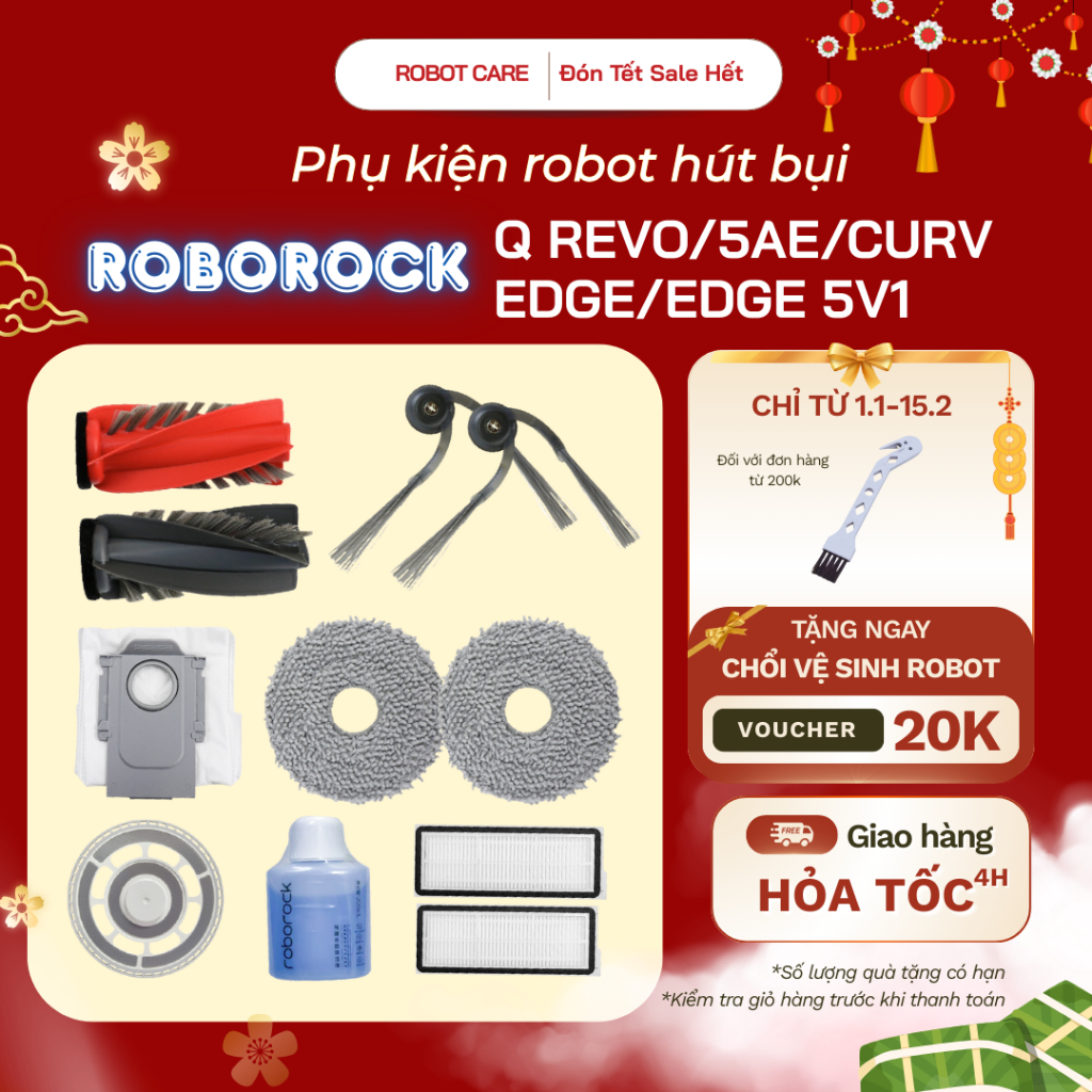 Roborock Qrevo 5AE/ Qrevo CurV/ Qrevo Edge/ Qrevo Edge 5V1 อุปกรณ์เสริมเครื่องดูดฝุ่นหุ่นยนต์ - ถุงข