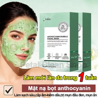 Mặt nạ bọt anthocyanin Làm sạch sâu  Làm sạch mụn đầu đen  Thu nhỏ lỗ chân lông