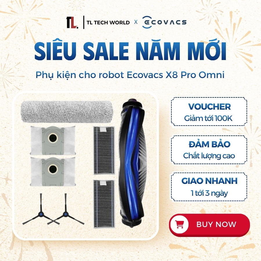 อุปกรณ์เสริม Ecovacs X8 Pro Omni สําหรับเครื่องดูดฝุ่นหุ่นยนต์ - สินค้าคุณภาพระดับพรีเมียม 100% - TL