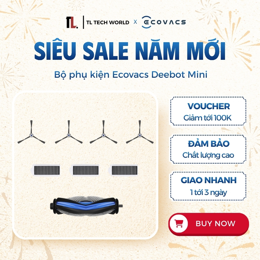 ชุดอุปกรณ์เสริม Ecovacs Deebot Mini DKT010204 สําหรับเครื่องดูดฝุ่นหุ่นยนต์ - สินค้าพรีเมี่ยม 100% -