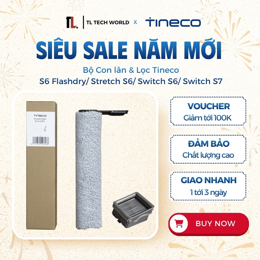 Roller Box & Tineco S6 Flashdry/ Stretch S6/ Switch S6/ Switch S7 Filter สําหรับเครื่องดูดฝุ่น - TL 