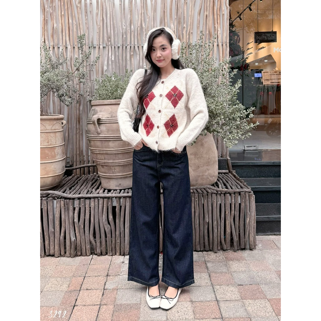 [TEARED STORE] JeanQC Culottes - 3292 - ธรรมดา - กระเป๋าด้ายสีแดง