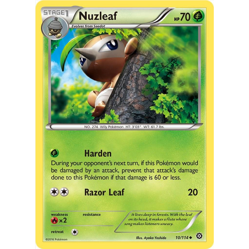[การ์ดโปเกมอน TCG] Nuzleaf - 10/114 - Uncommon