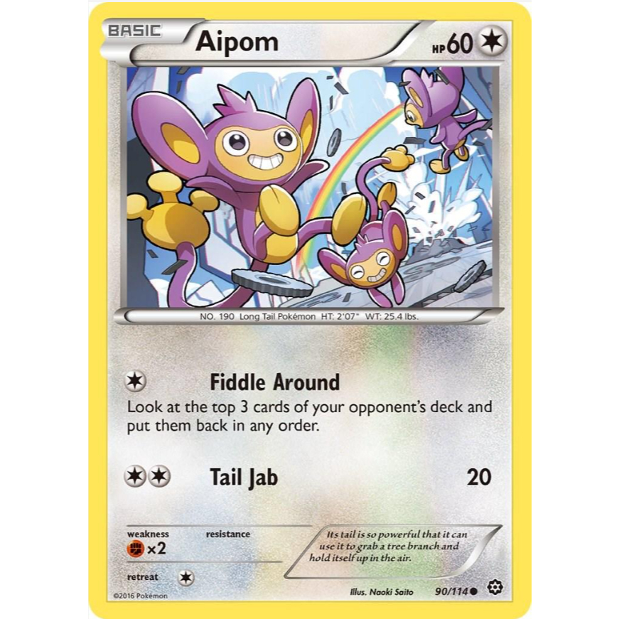 [การ์ดโปเกมอน TCG] Aipom - 90/114 - ทั่วไป