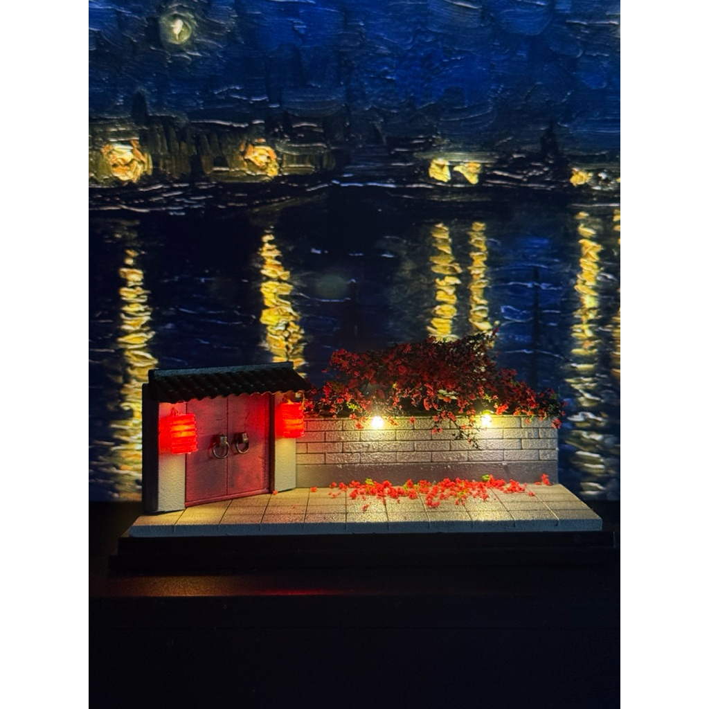 China town diorama model Box สําหรับรถยนต์ขนาด 1/64 พร้อมกล่องพลาสติก (ไม่รวมรถ)