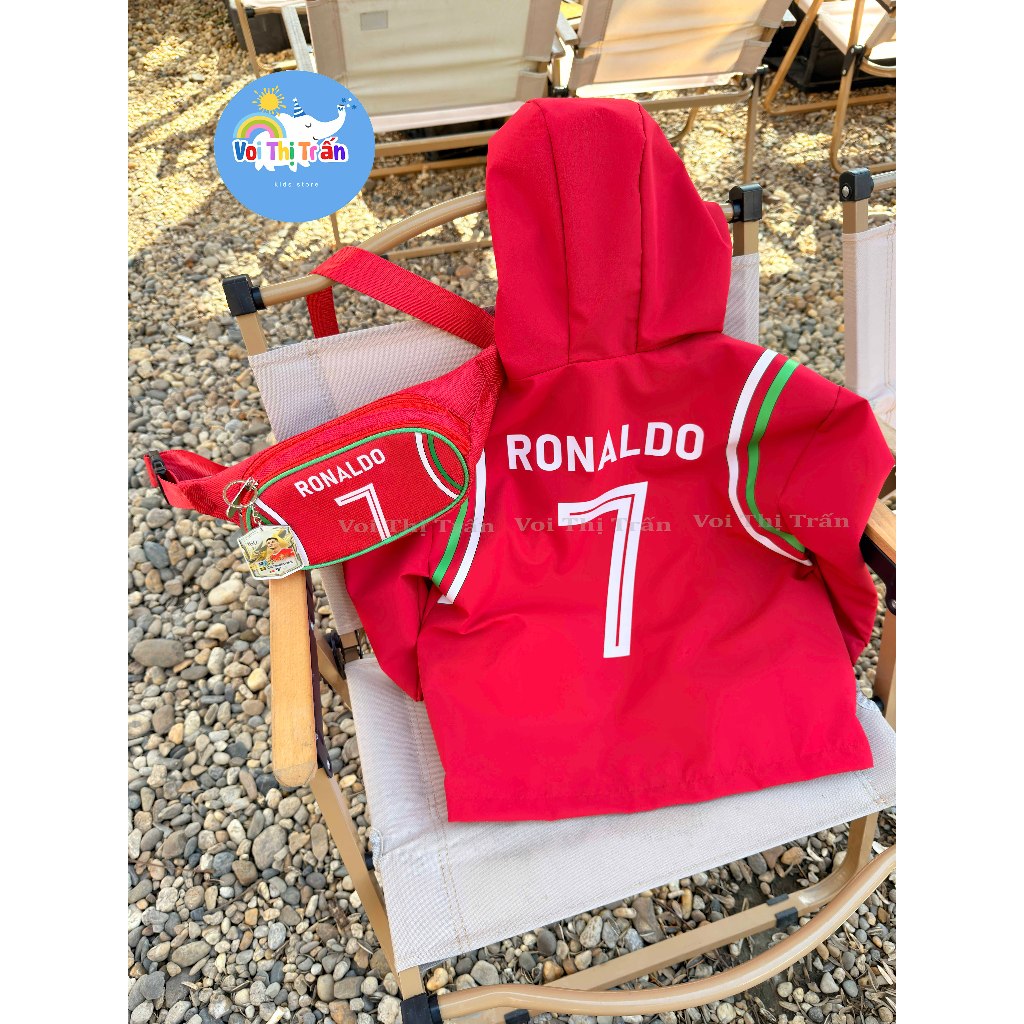 [COMBO CR7 WINDSHIELD + BAG] FREE KEYCHAIN เสื้อกันลมสไตล์นักฟุตบอล 2 ชั้น สําหรับเด็กขนาด 17-57kg