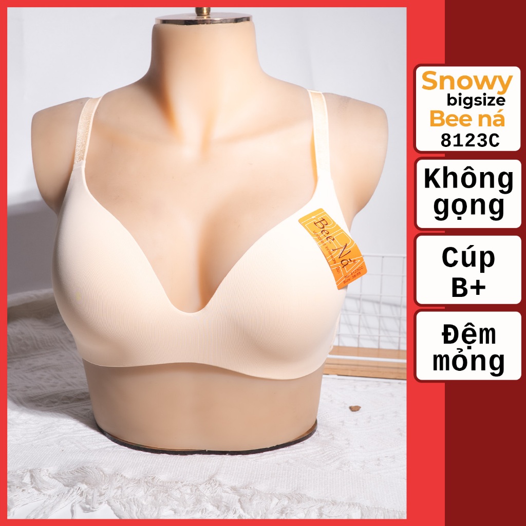 Thailand Bee na 8123 no-wire bra, ฟองน้ําเบา 1cm, คัพ B+, แจ็คเก็ตลึก, ขอบกันลื่น, ยางเรียบ