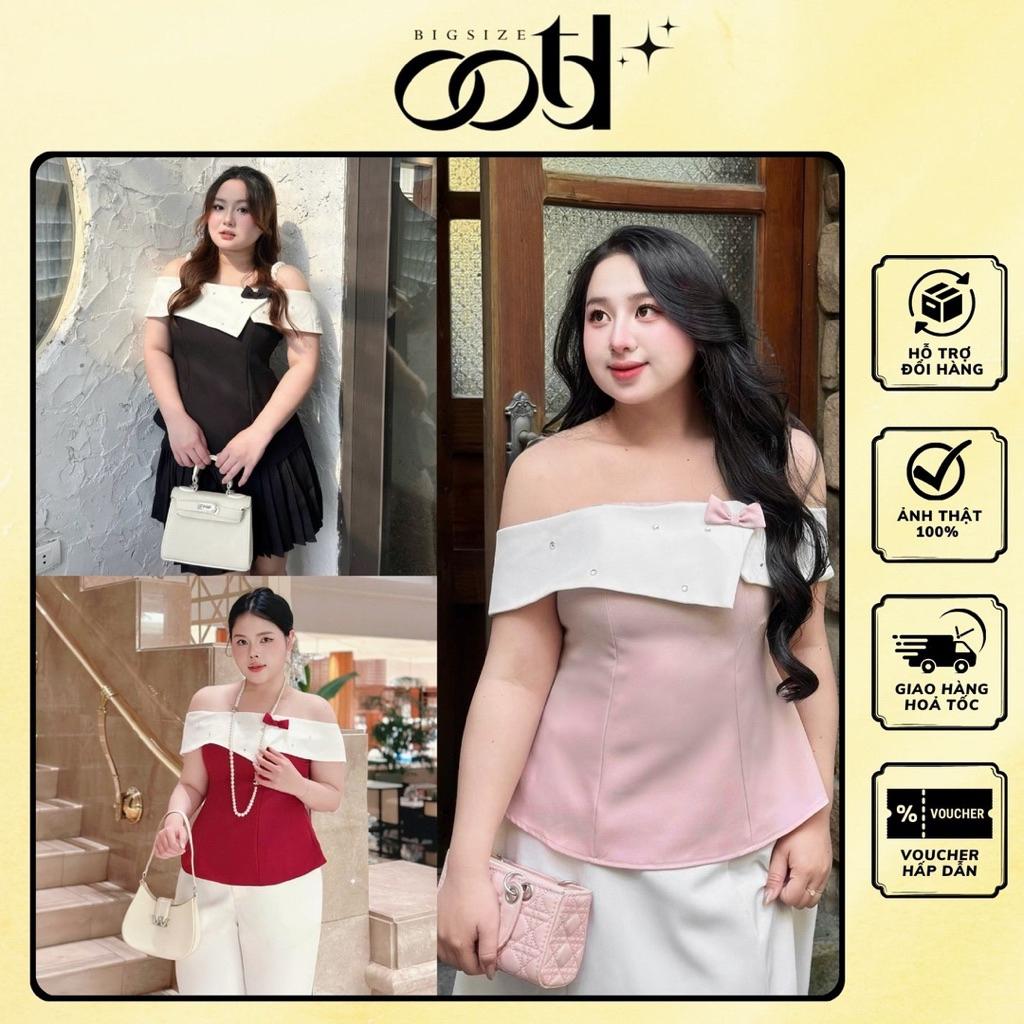 OOTD BIGSIZE - เสื้อปาร์ตี้ส้นแบนประดับแพมสุดหรู