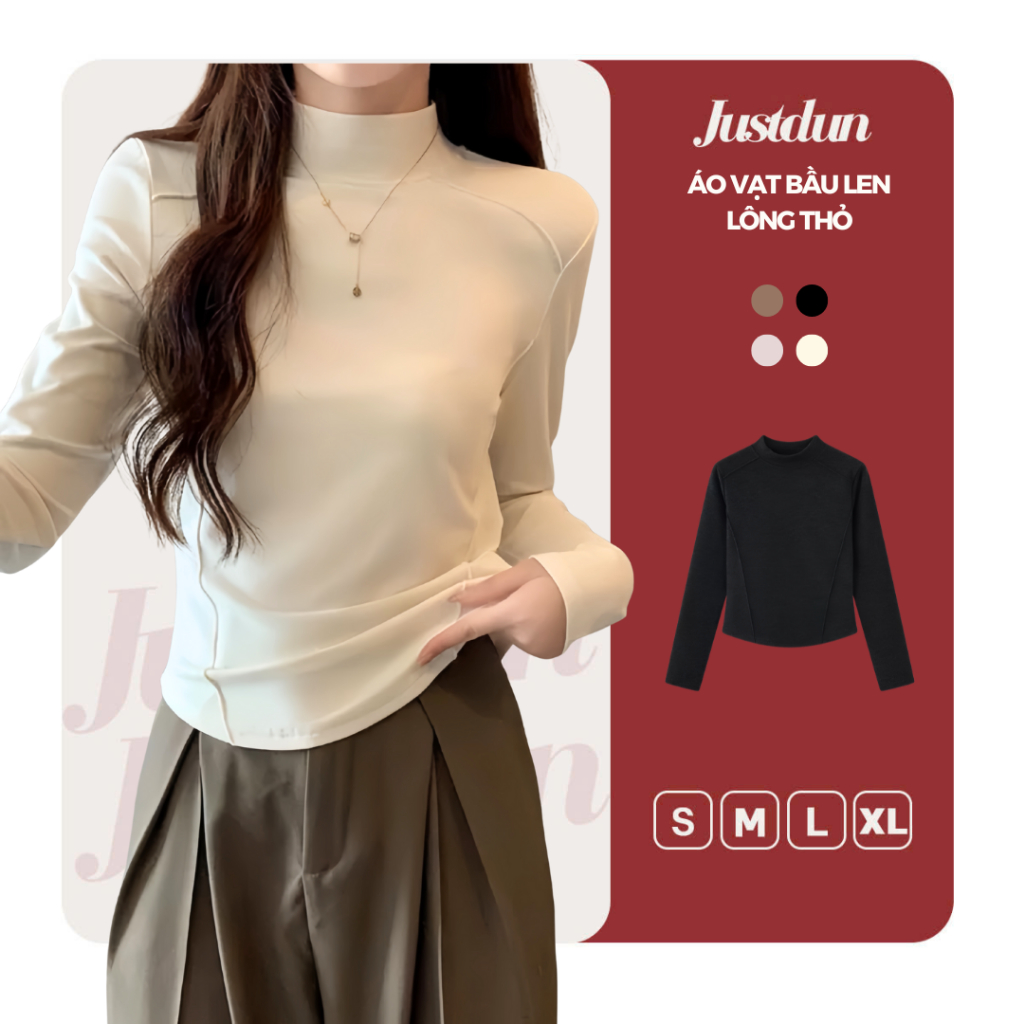 JUSTDUN PQ7 Rabbit Fur Thermal Jacket - Fantasy Long Sleeve Bodycon Thermal Jacket 3 ซม.คอปกสูง