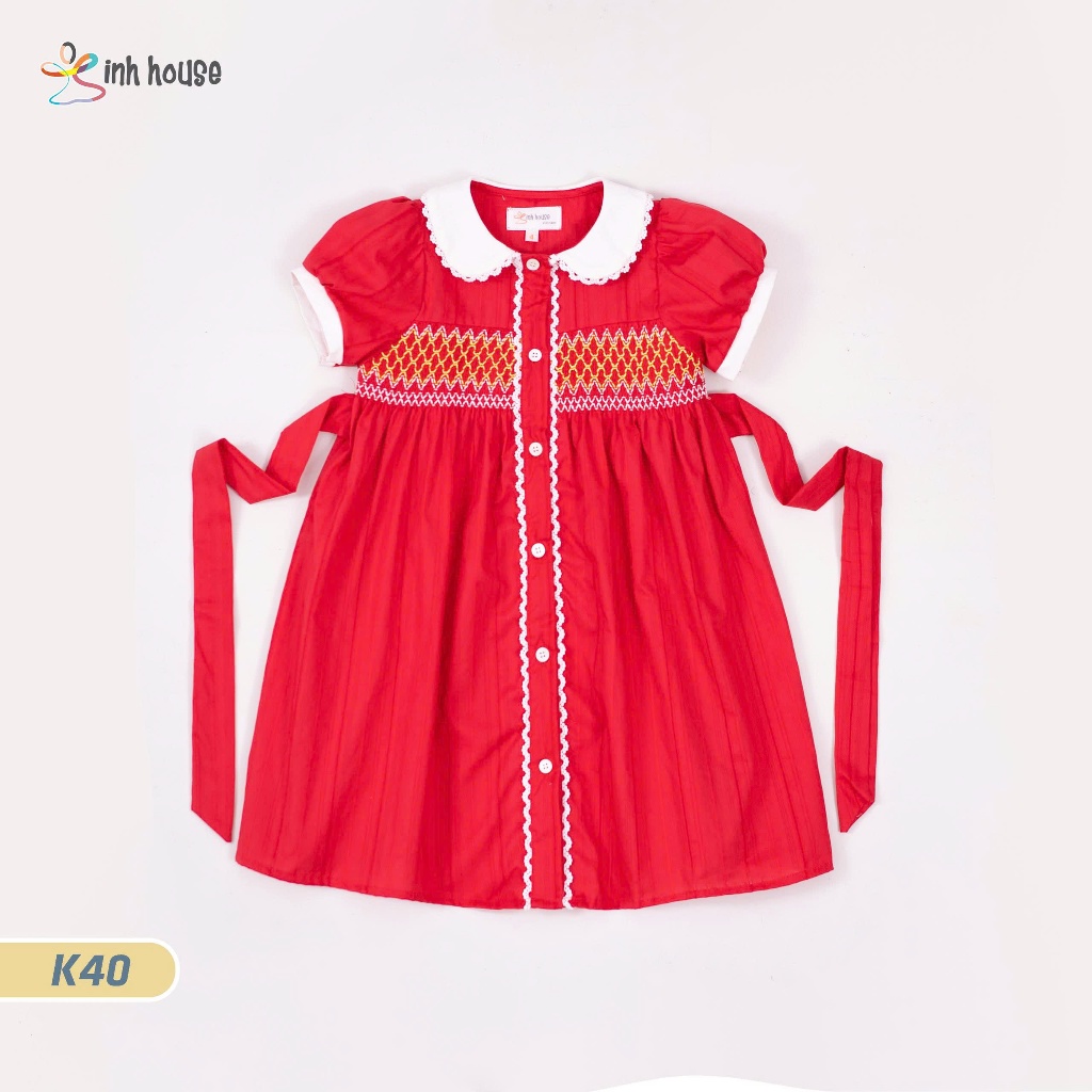 Xinh House ชุดเด็กคอปกบัว K20 - K21 - K42 - K40 สําหรับเด็กผู้หญิงอายุ 1 ถึง 10 ปี