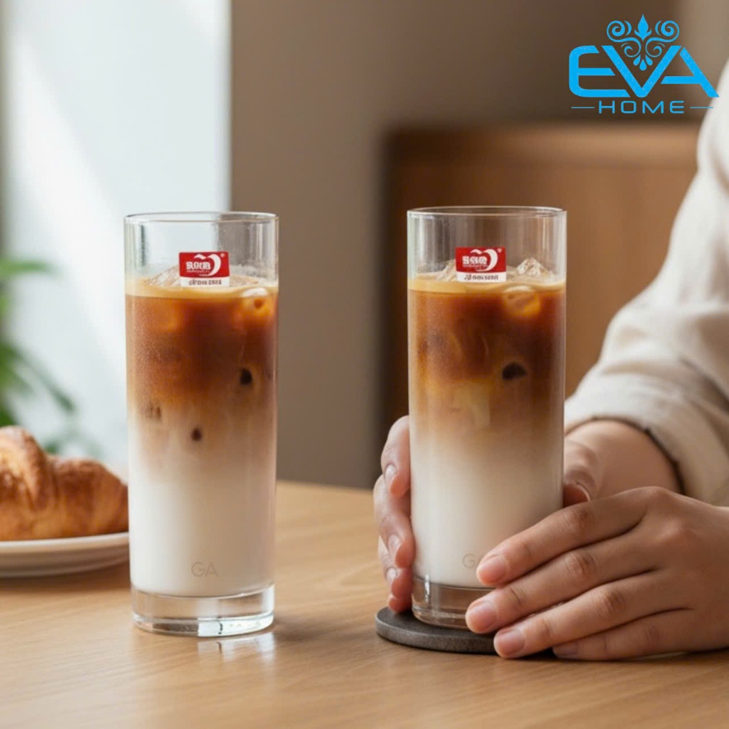 ชุด 6 ชิ้นคุณภาพสูง THICK HIGH SLIM TUBE GLASS CUP 60164 275ML DELI