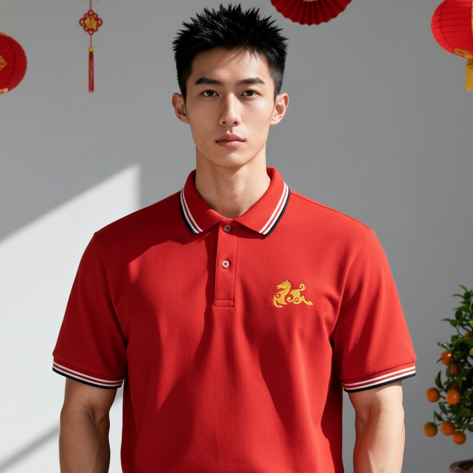 เทตบินฮึง เสื้อยืด เสื้อโปโล ผ้าฝ้าย 100% โลโก้มาสคอตม้าแวววาวสุดเท่ - RTT01