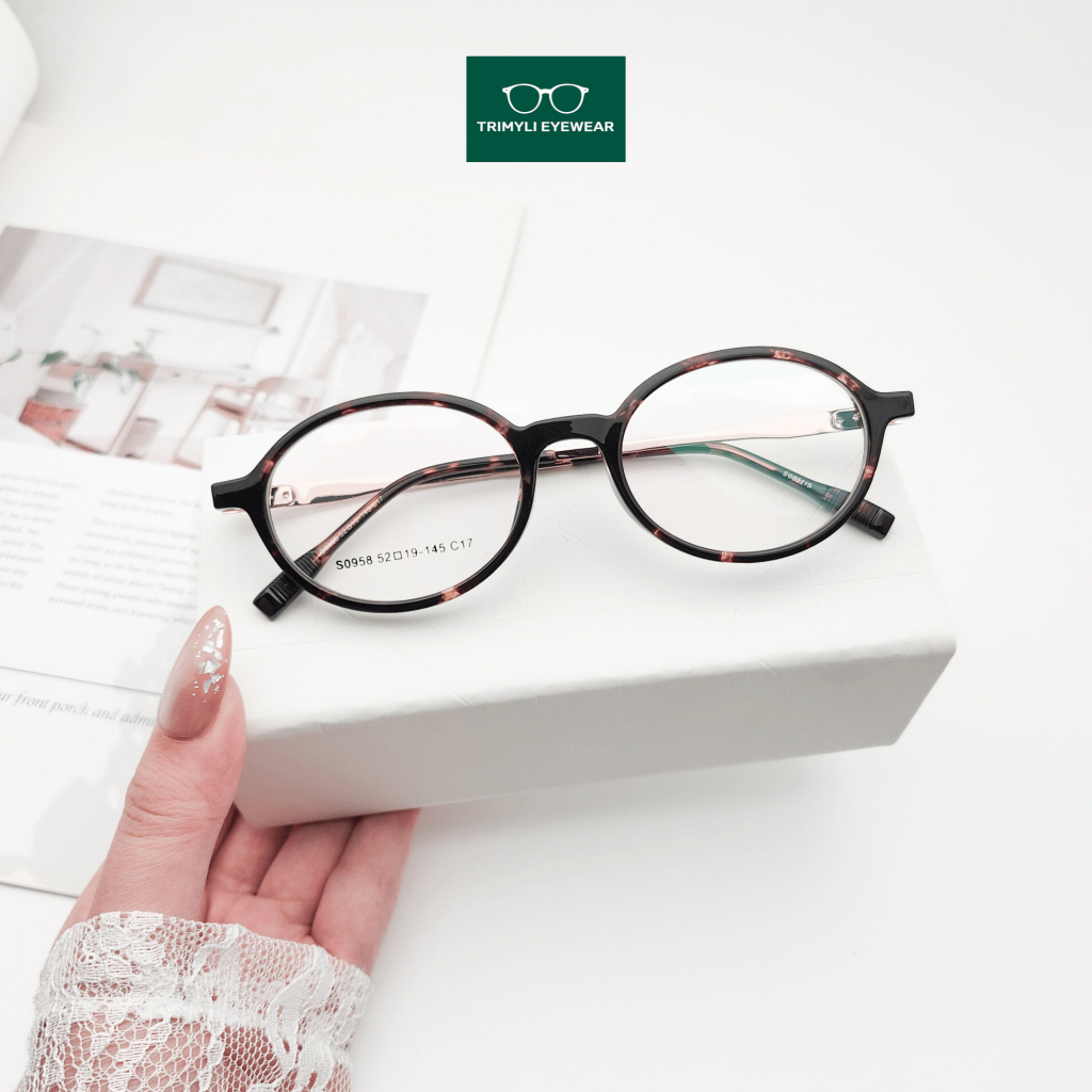 Y2k เทรนด์มาแรง y2k Trimyli Glasses 0958 กรอบแว่นตาทรงรีทรงกลม