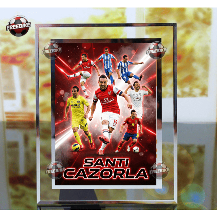 กรอบโปสเตอร์ SANTI CAZORLA พร้อมแก้วคริสตัลคุณภาพสูง
