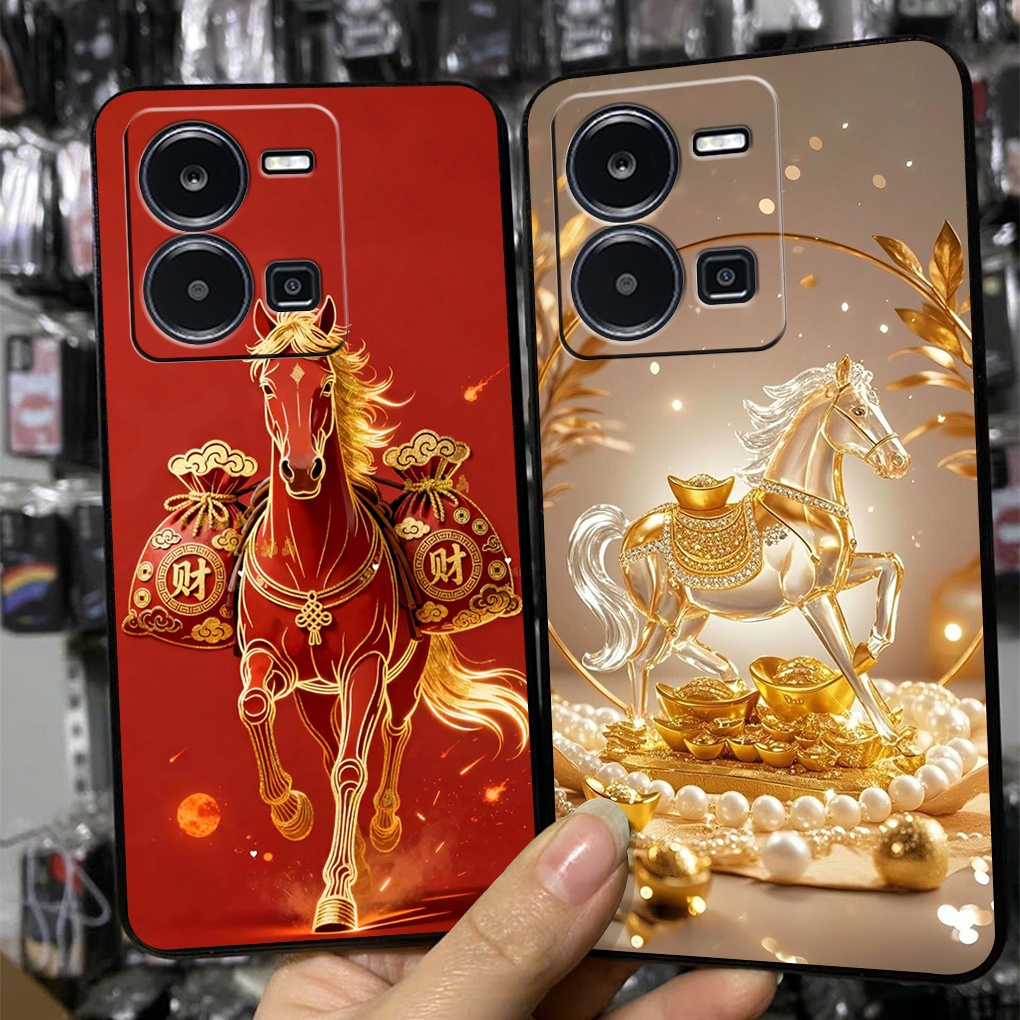 เคสสําหรับVivo y35 4G / Y55 2022 4G / Y55 2022 5Gพิมพ์ภาพม้าสําหรับTet holiday 2026