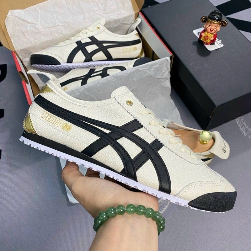 รองเท้าผ้าใบ Onisuka Tiger Tokuken White Black, Tiger Tokuten White Black รองเท้ากีฬาผู้ชายและผู้หญิ