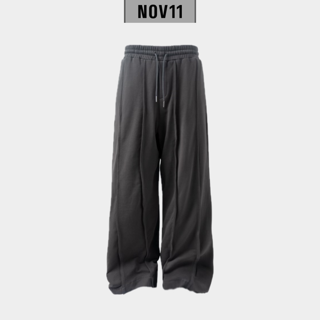 /NOV11/ UNISEX LONG RIBBED Flannel Pants - รูปแบบหลวม