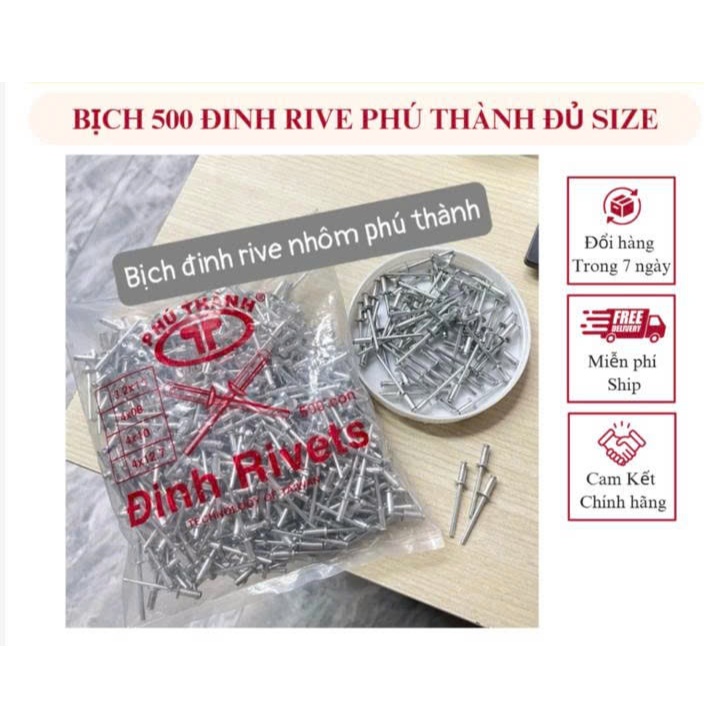 แพ็ค 500 ตะปูยืดหดได้ Rive Pu Thanh ทุกขนาด 3x8, 3x10, 3 x12, 4x10, 4x12, 4x16, 4x19, 5x10, 5x12, 5x