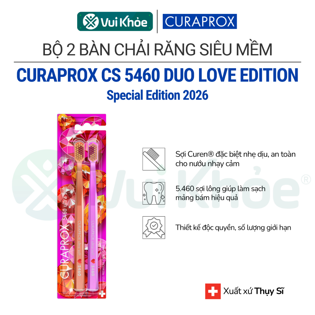 CURAPROX DUO LOVE EDITION 2026 | ชุดแปรงสีฟัน CS 5460 Ultra Soft | รหัสสินค้า 73327992
