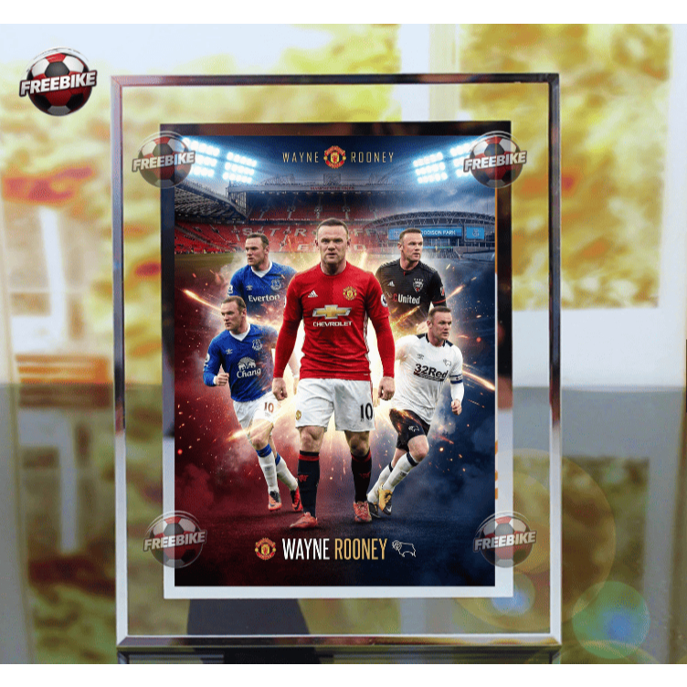 WAYNE ROONEY POSTER FRAME พร้อมแก้วคริสตัลคุณภาพสูงรุ่น 1