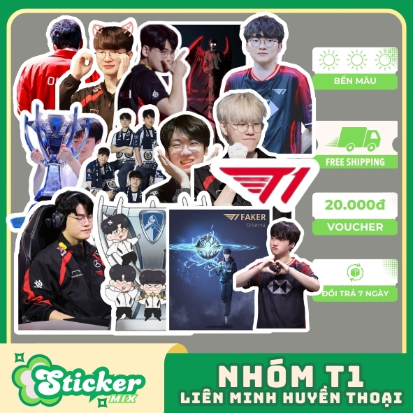 ชุดสติ๊กเกอร์ LCK gamer T1 กันน้ํา 50 ชิ้น ตกแต่งเคส กระเป๋าเดินทาง...s111