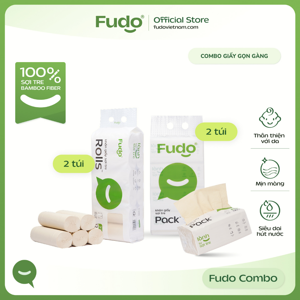 Fudo Bamboo TISSUECOMBO Neat Paper Combo