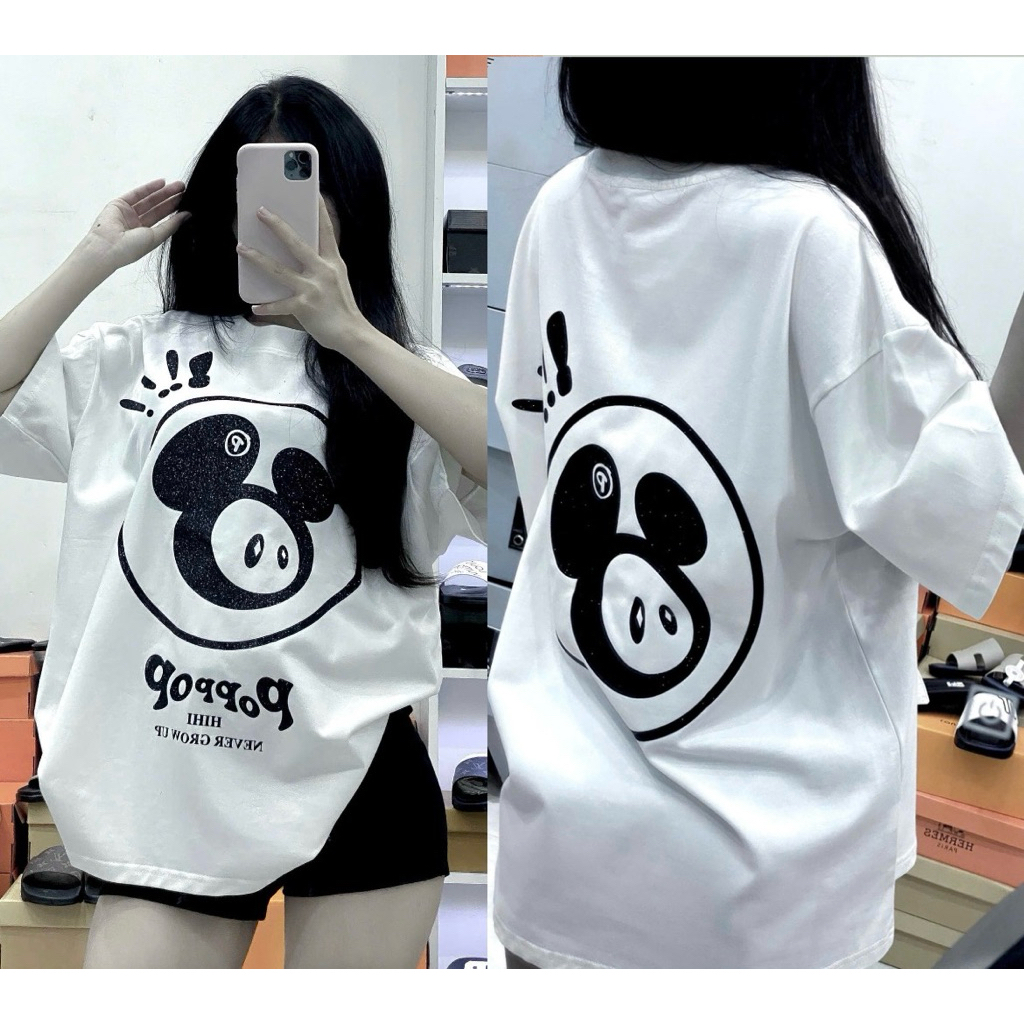 Loose Form Glitter Popop T-Shirt, Full Tag Mac Pink High Quality Standard Type 1 Hottrend