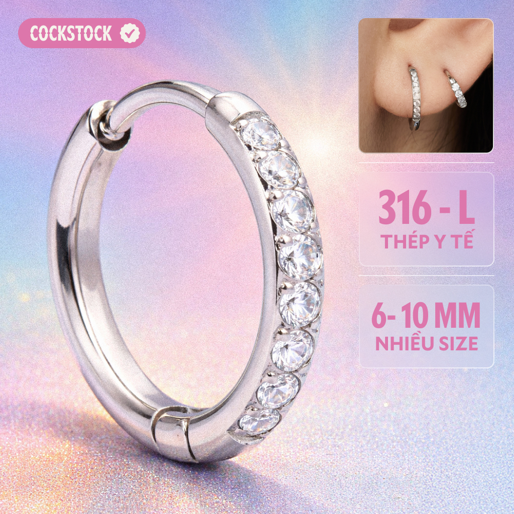 ต่างหูสแตนเลส DAZZLING HOOP COCKSTOCK HOOP