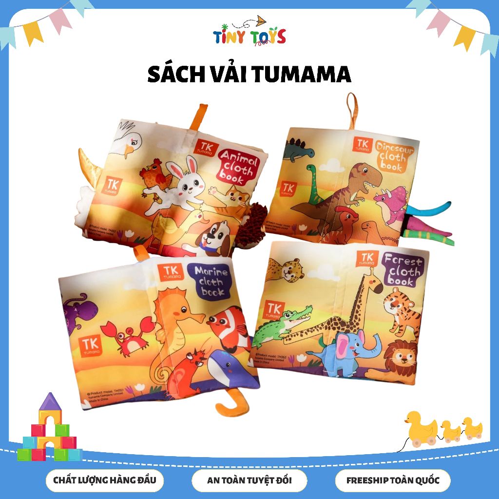 ของเล่นหนังสือผ้า Tumama - ขนาดเล็กเริ่มคิดและสํารวจความรู้สึกของทารก