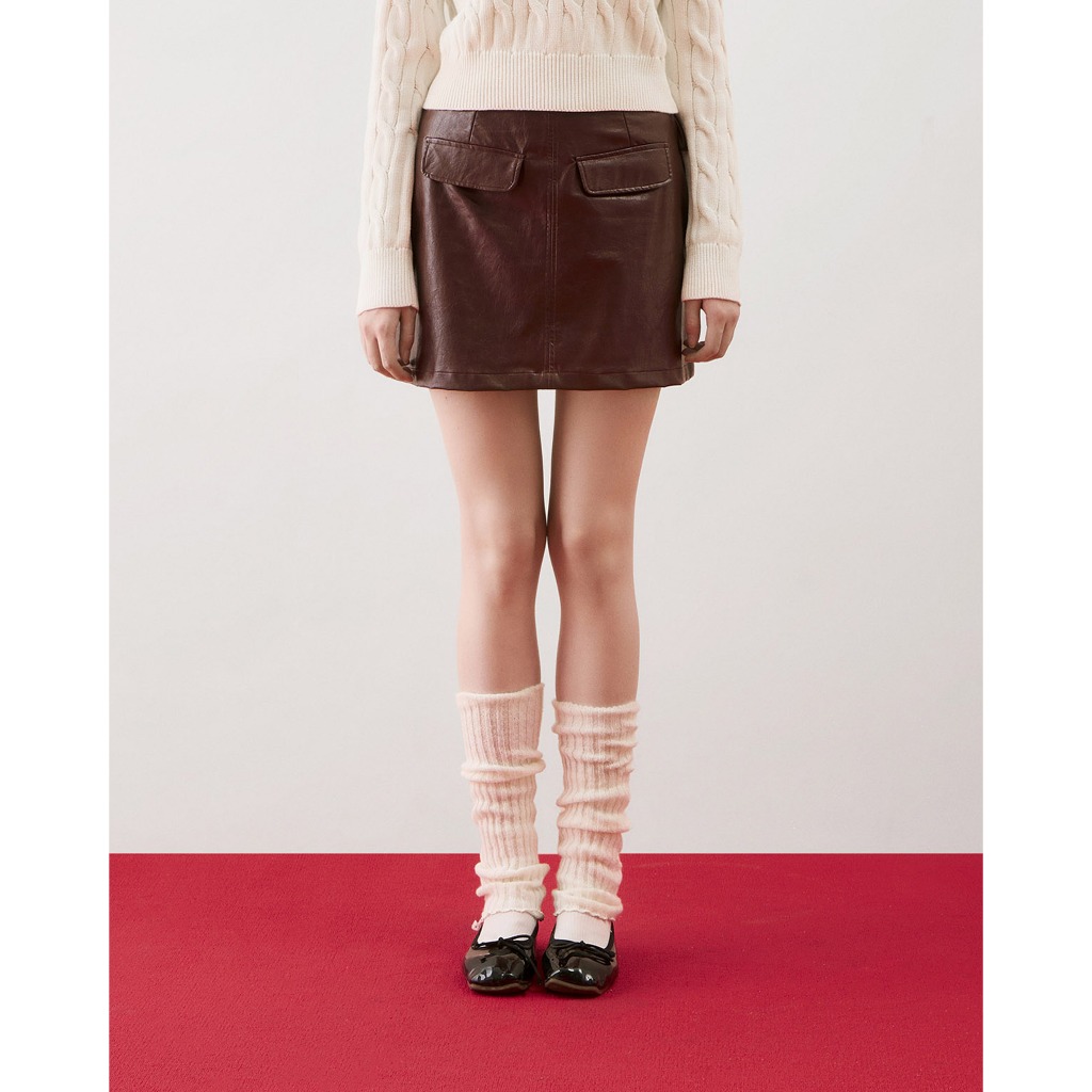 กระโปรง Pu Form A Line แบบสั้นสําหรับผู้หญิง - Routine 10F25SKIW003