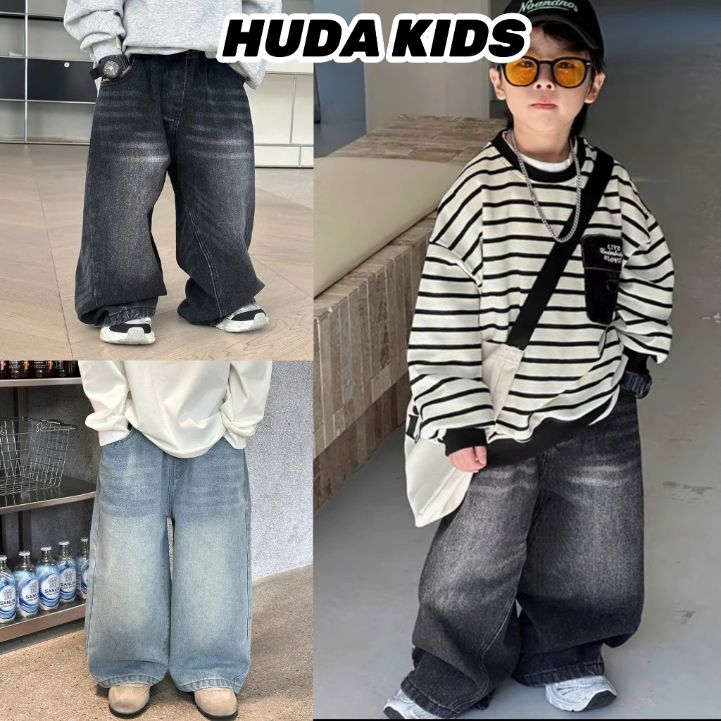 EASY TO MATCH BASIC COLOR STRAIGHT-TUBE JEANS FOR BOYS AND GIRLS - HUDAKIDS SOFT JEANS