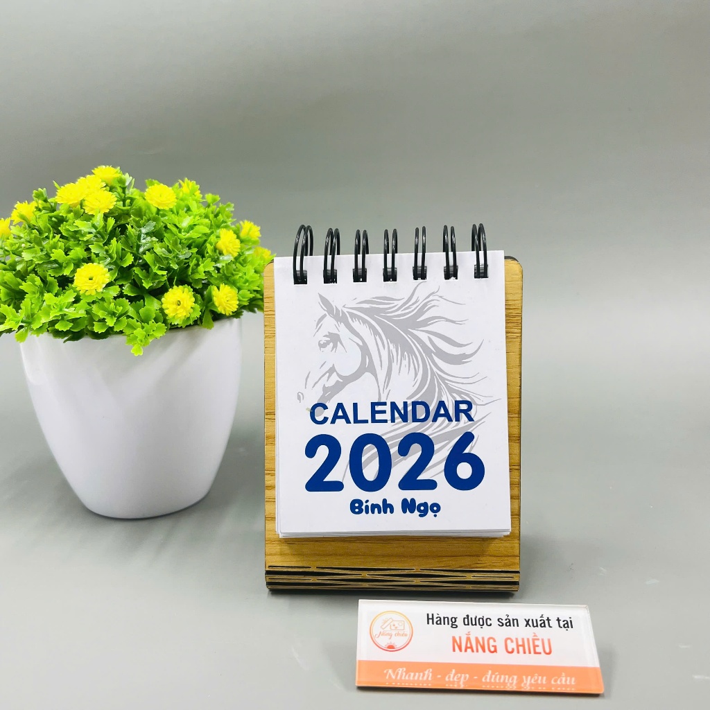 ปฏิทินตั้งโต๊ะมินิ ปฏิทินไม้จิ๋ว 2026 พร้อมปฏิทินจันทรคติ