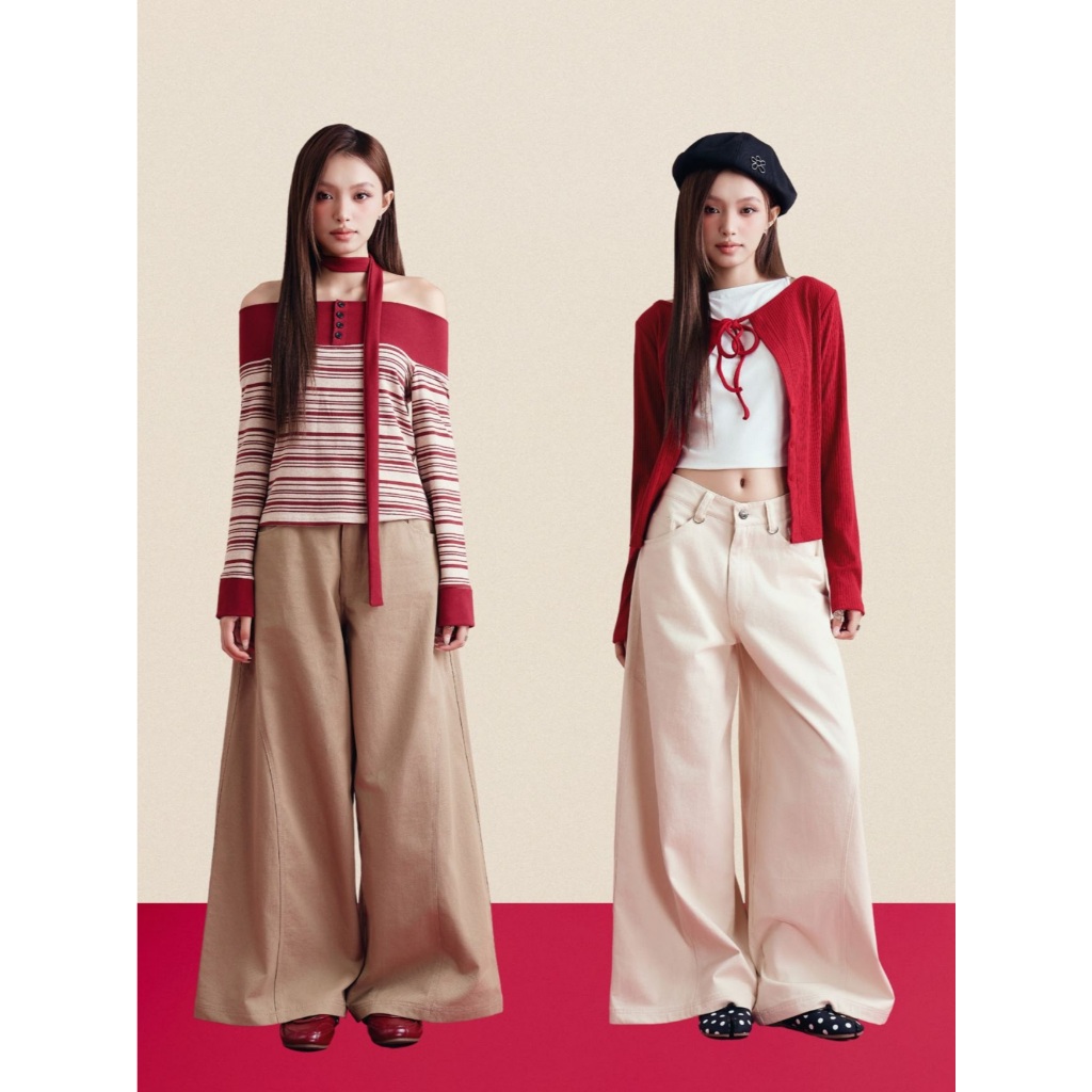 Horizon Khaki - กางเกงสีกากีหลวมตรง nhien.official NQD00004