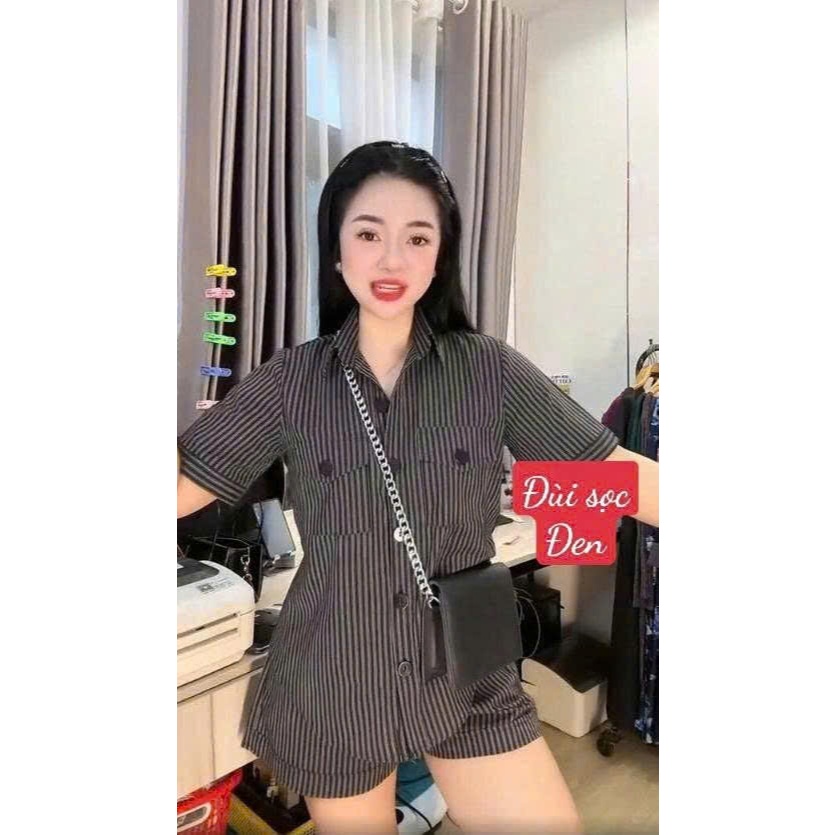 ชุดเสื้อเชิ้ตลายทาง Vip - Travel Wear - สินค้าเวียดนาม - ms 25