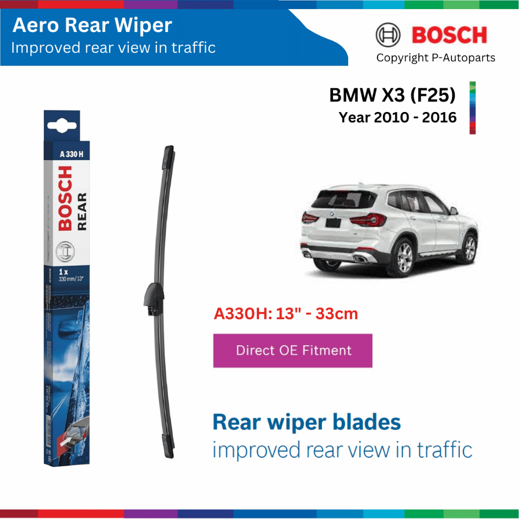 BOSCH ด้านหลัง A330H 12 ที่ปัดน้ําฝนหลัง" สําหรับ BMW X3 (F25) จาก 2010 ถึง 2016