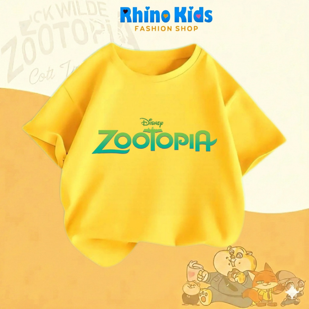 AZ118 - เสื้อยืด RHINO KDS สําหรับเด็กชายและเด็กหญิง ผ้าคอตตอนเนื้อนุ่ม พิมพ์ลาย HOT TREND zootopia 