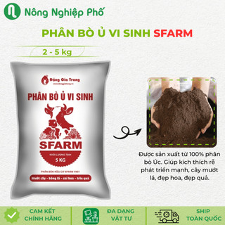 Phân Bò Ủ Vi Sinh SFARM Đã Qua Xử Lý, Phân Hữu Cơ Sạch Mầm Cỏ, Ủ Hoai Mục Nguyên Chất, Cải Tạo Đất