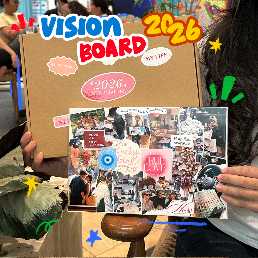 Set Vision Board canvas 2026 พิมพ์ตามความต้องการ - ชุดประตู Manifest สําหรับปีใหม่