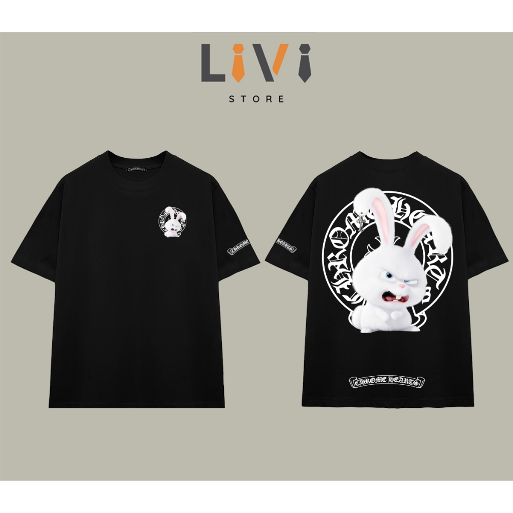 เสื้อยืดผู้ใหญ่ Chrome Hearts Bunny Livi Loose Cotton – LiVi Store