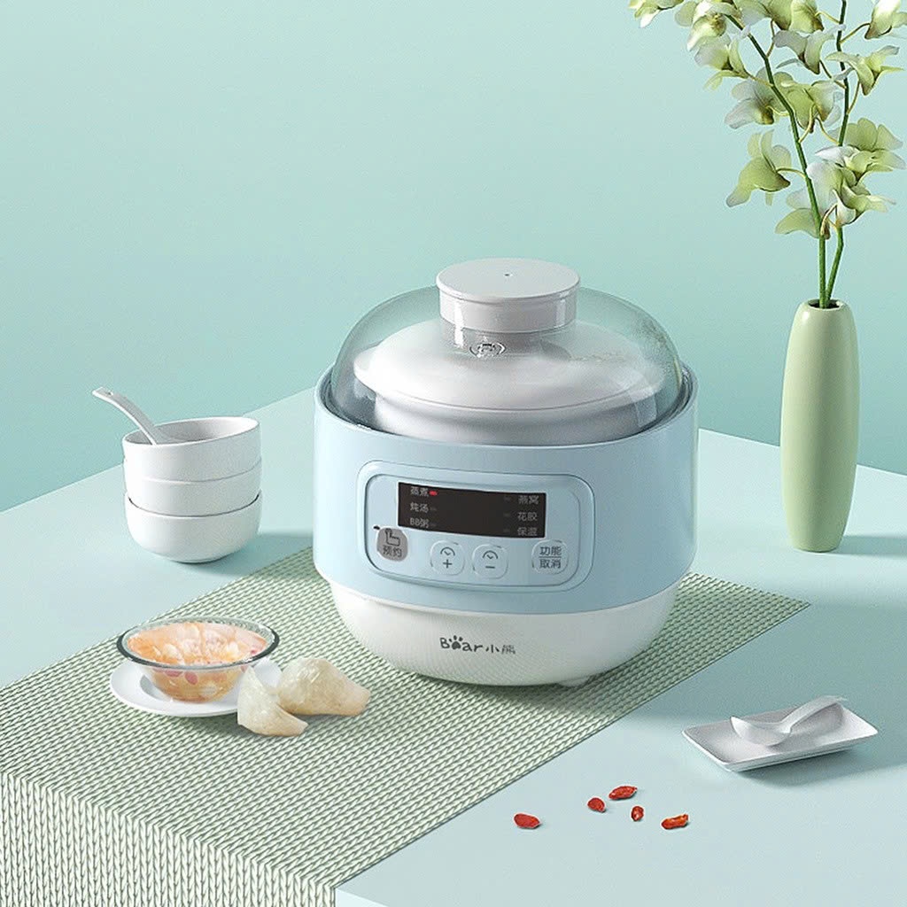 Bear DDZ-A08T8 หม้อตุ๋น - สีฟ้า - ความจุ 0.8L - มาตรฐานแท้