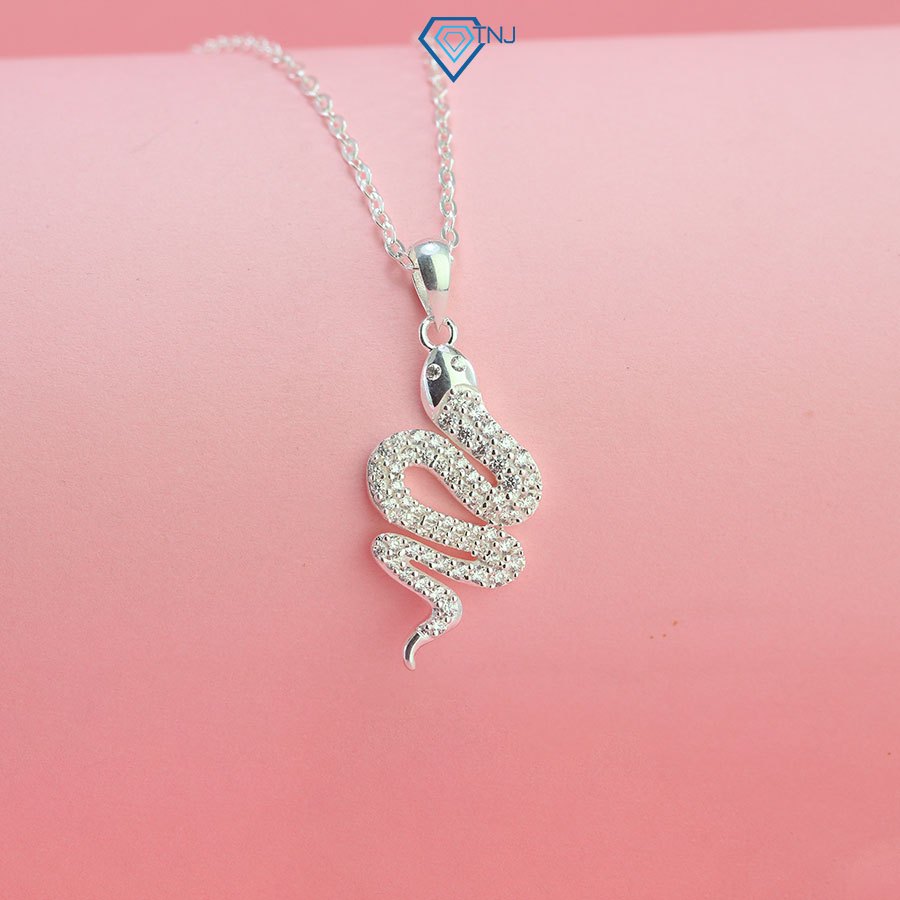 สร้อยคองูเงินผู้หญิงพร้อมหินส่วนบุคคล DCN0773 - TNJ Jewelry