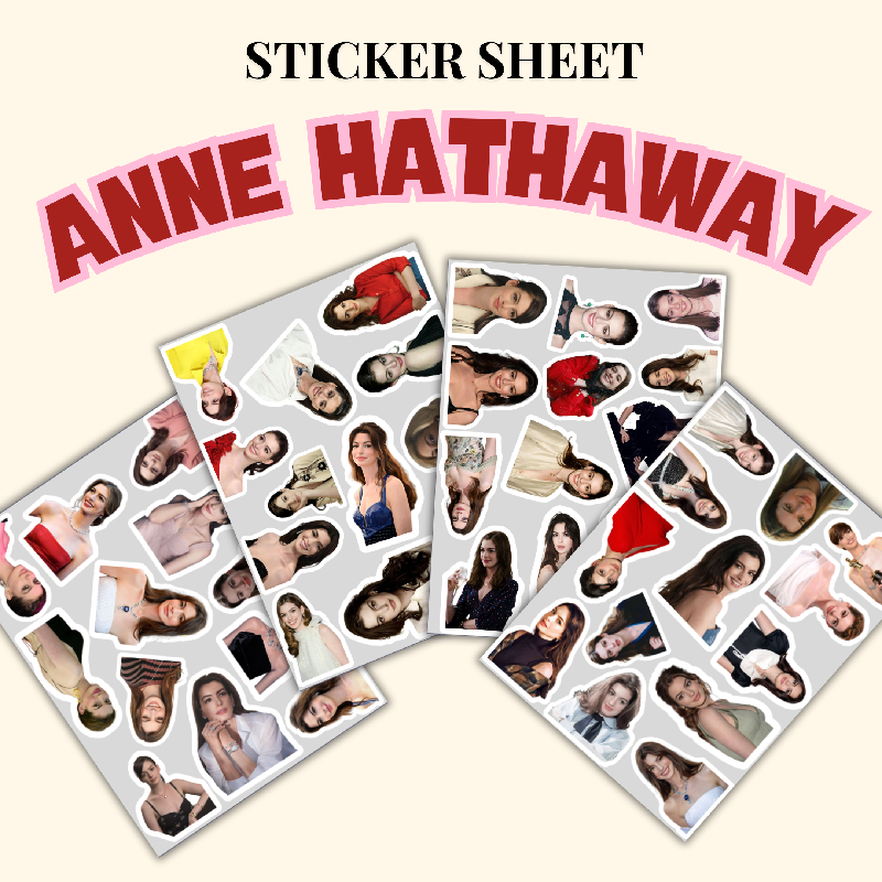 50 สติ๊กเกอร์ Anne Hathaway 2-7 ซม. สติ๊กเกอร์นักแสดงคนดังที่ตรงกัน