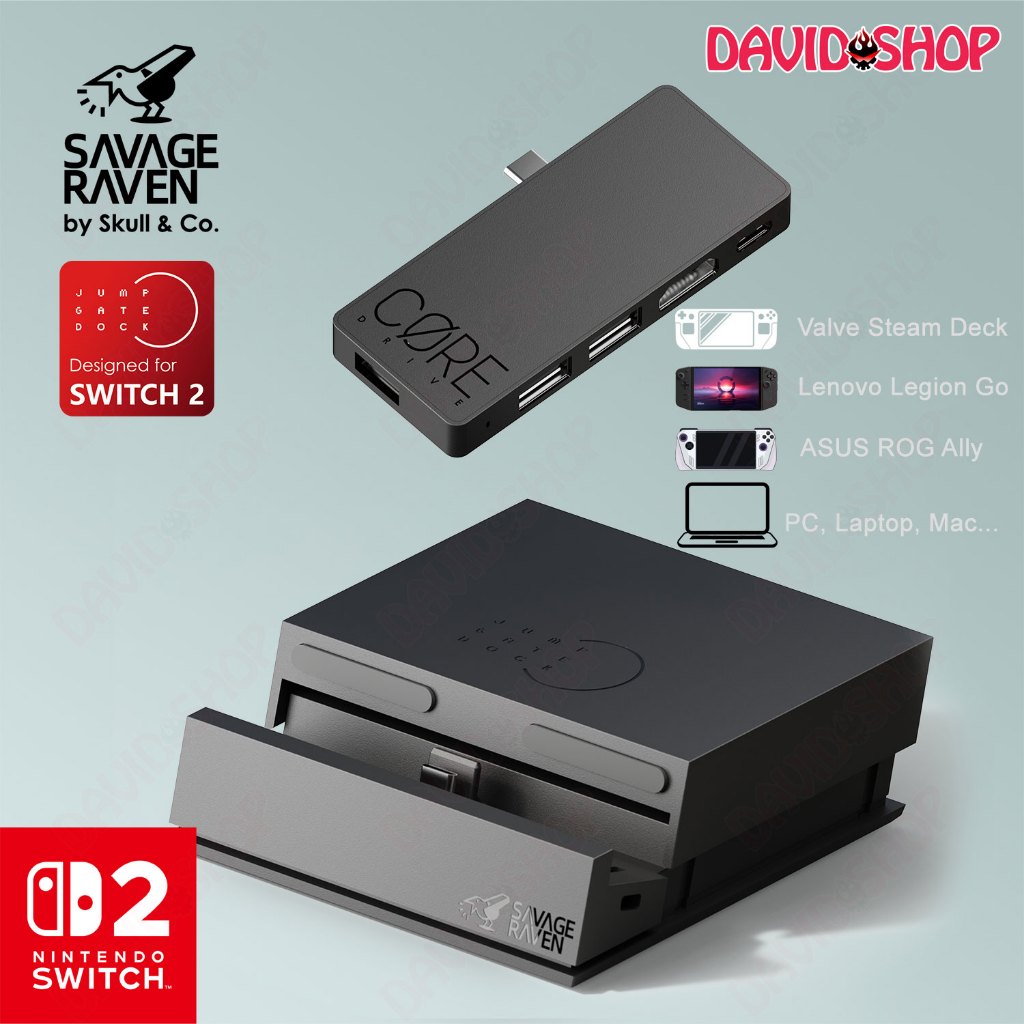 Jumpgate Dock 2025 เอาต์พุต Savage Raven (Skull & Co.) สําหรับ Nintendo Switch 2 / OLED / Handheld P