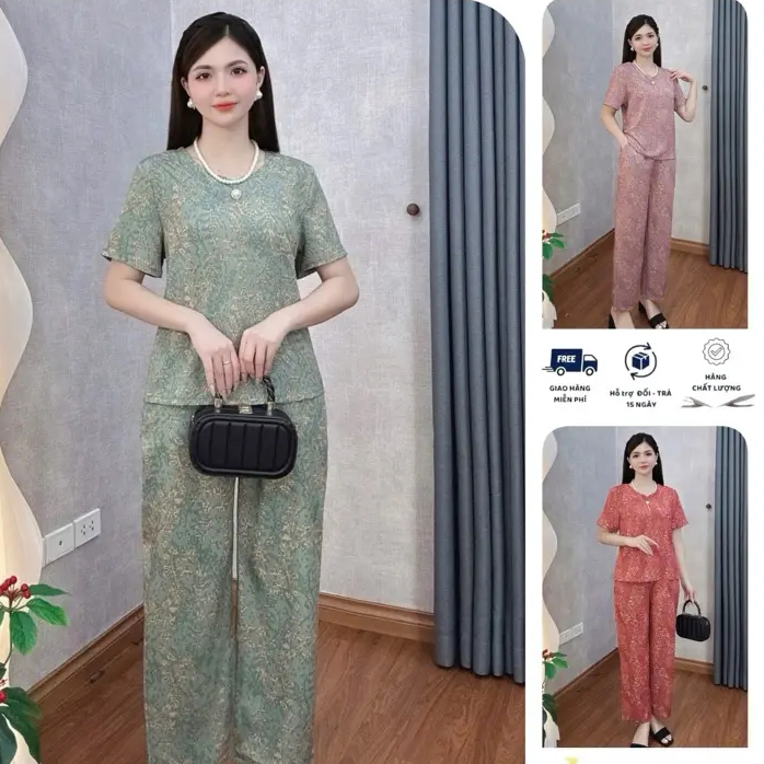 Han Ma Silk Middle-Aged Womens Clothing Set B07 - แฟชั่นวัยกลางคนและหรูหรา