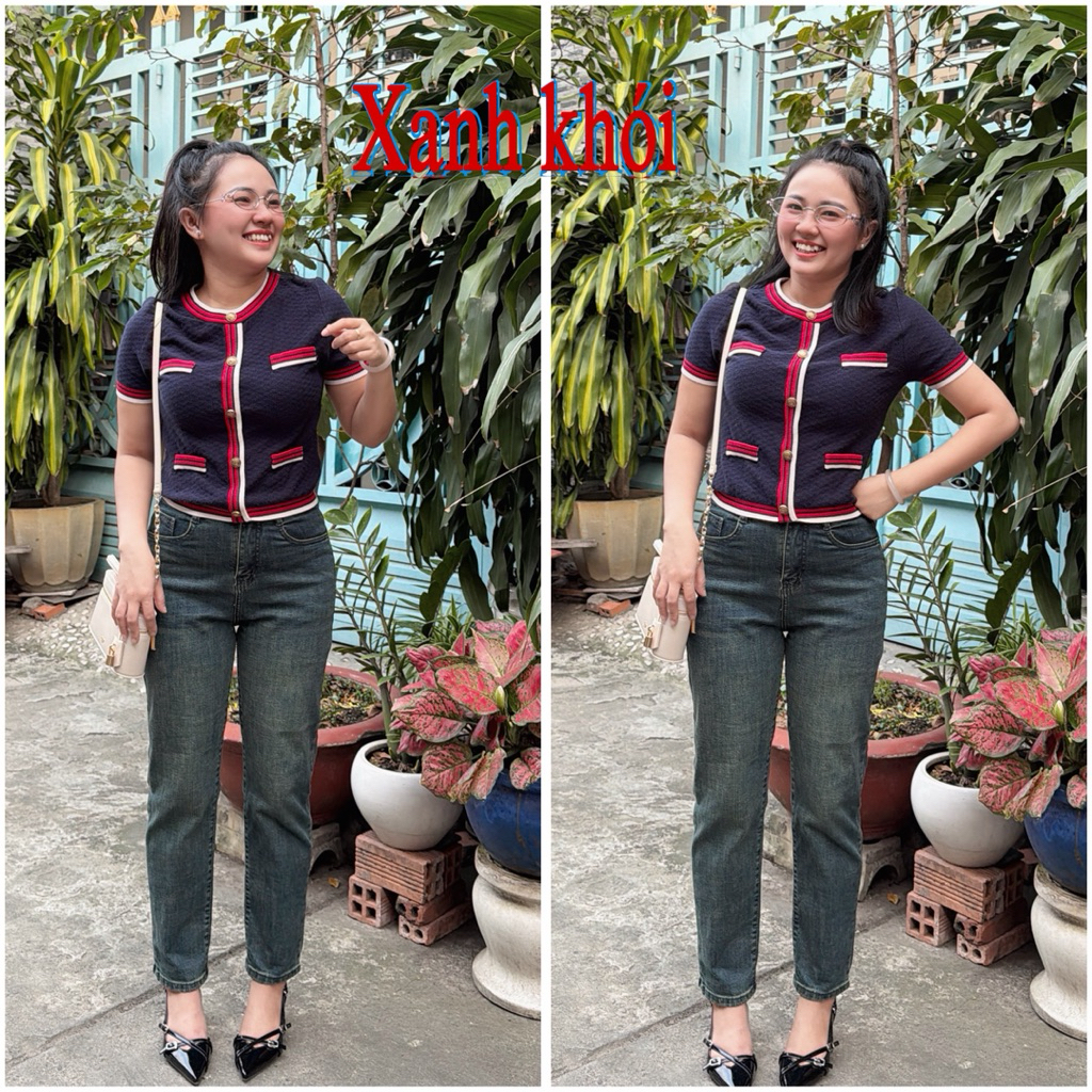 BAGGY JEANS ยางยืดเอวสูง 9 นิ้ว ไซส์ใหญ่