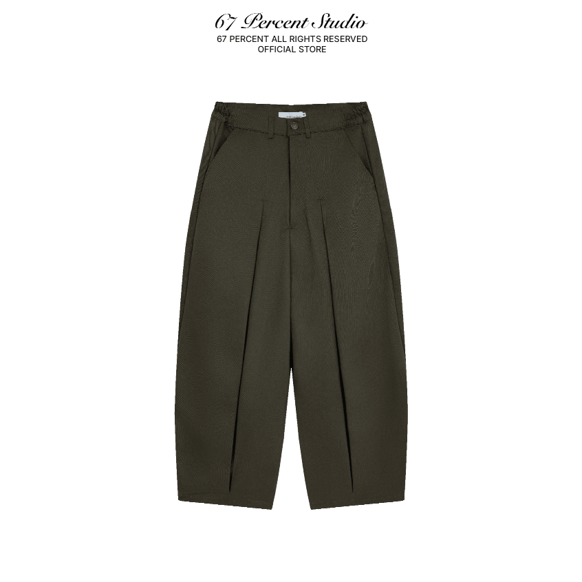 Baggy Unisex Cotton Khaki Wide Leg PANTS 67PERCENT / 67% - GROOVE PANTS