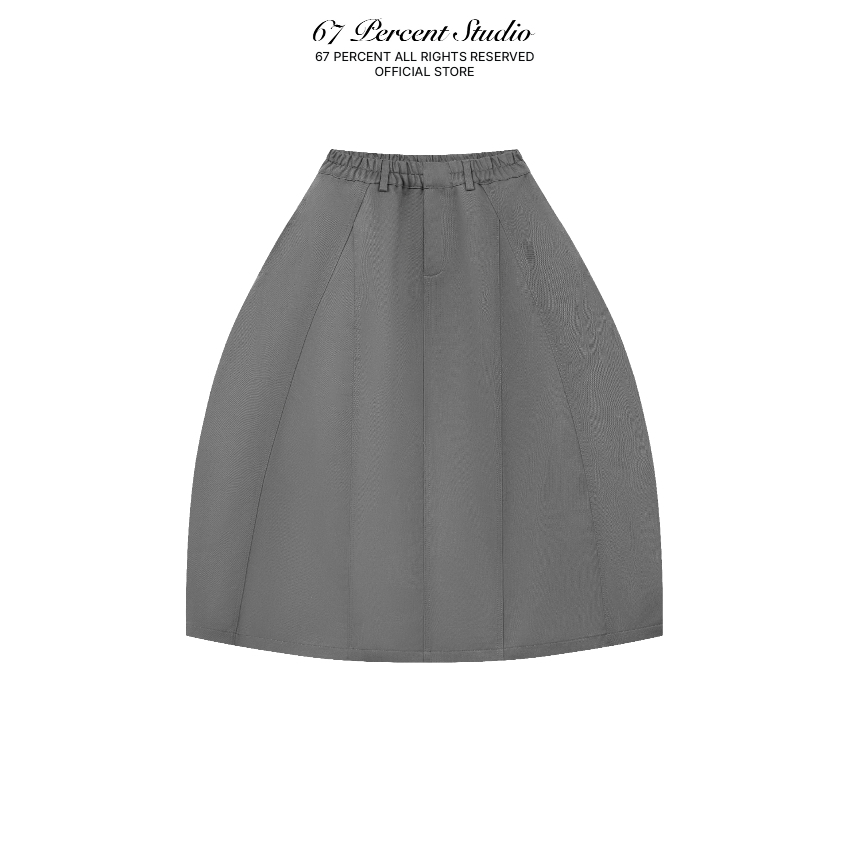 Style Khaki Puffed SKIRT 67PERCENT/67% - COCOON SKIRT